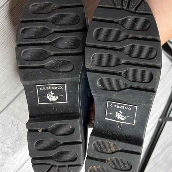 G.H. Bass & Co Navy Blue Rubber Slip On Rain Shoes Clogs Size 6M - Picture 6 of 8